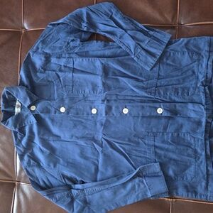 Men's Derek Rose Blue Button-Up Shirt Small